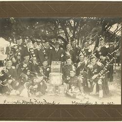 Photograph - H.V. McKay, Sunshine Harvester Works Pipe Band, Mornington, Victoria, 1923