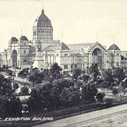 Postcard - South East Facade, Exhibition Building, JW Lindt, Melbourne, circa 1905