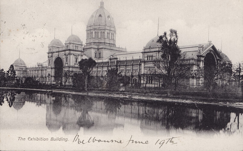 Postcard - Southern Facade, Exhibition Building, Robert Jolley, Melbourne, post 1905