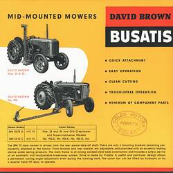Descriptive Leaflet - David Brown Busatis, Mid-Mounted Mowers, circa 1958