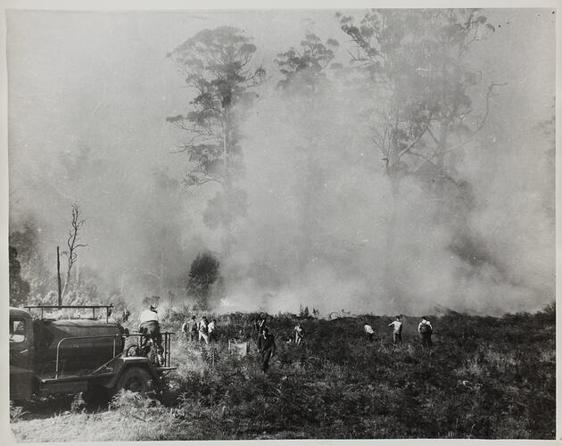 Photograph - Fire Fighters Attending Bushfire, Victoria, circa 1930s