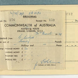 Passenger Ticket & Holder - Orient Line, 1954