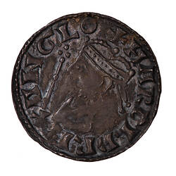 Coin, round, crowned head of the King facing left with a sceptre in front; text around, + HAROLD REX ANGLO.