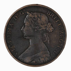 Coin - Halfpenny, Queen Victoria, Great Britain, 1862