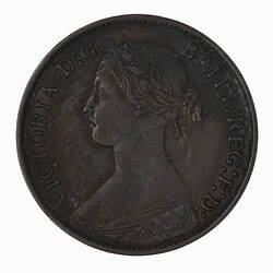 Coin - Farthing, Queen Victoria, Great Britain, 1867 (Obverse)