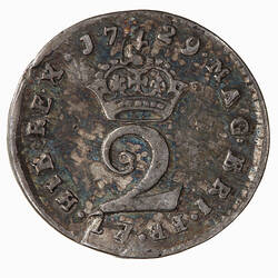 Coin - Twopence, George II, England, Great Britain, 1729 (Reverse)
