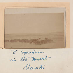 Photograph - C Squadron in the Desert, Maadi, Egypt, Trooper G.S. Millar, World War I, 1914-1915