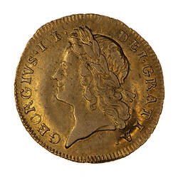 Coin - Half-Guinea, George II, Great Britain, 1732 (Obverse)