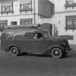 Negative - International Harvester, D2 Panel Van, 'Paynes Bon Marche Pty Ltd', East Melbourne, 1940