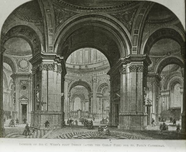 Lantern Slide - Interior Design for St Paul's Cathedral, 1909-1930