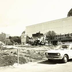 Photograph - Construction of Centennial Hall from North East, Exhibition Building, Melbourne, 1980