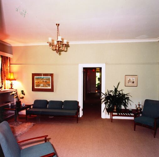 Photograph - The New 'Residency', Lounge Room, Royal Exhibition Building, Melbourne, circa Feb 1985