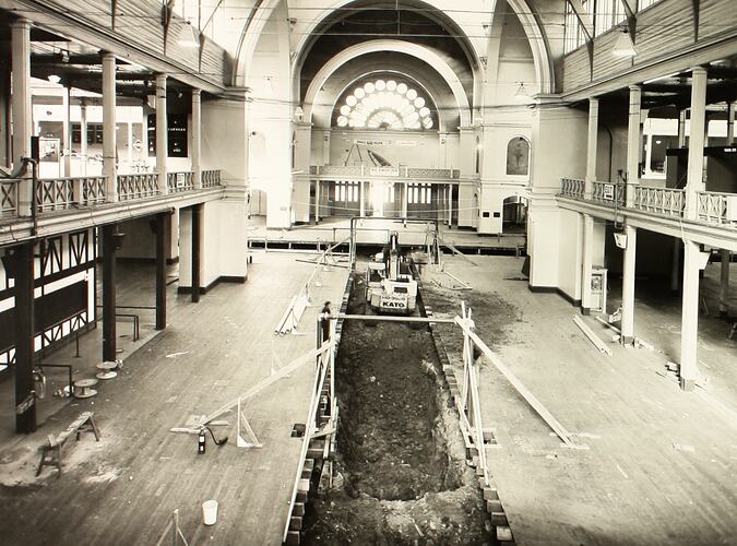 Photograph - Programme '84, Timber Floor Replacement in the Great Hall, Royal Exhibition Buildings, 11 Jul 1984