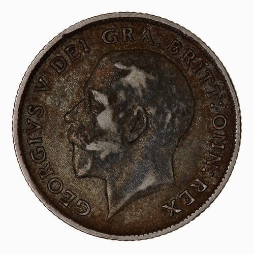 Coin - Sixpence, George V, Great Britain, 1920 (Obverse)