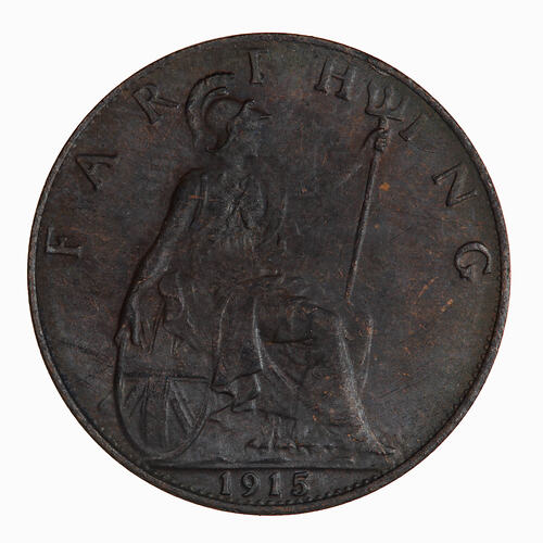 Coin - Farthing, George V, Great Britain, 1915 (Reverse)