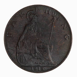 Coin - Farthing, George V, Great Britain, 1915 (Reverse)