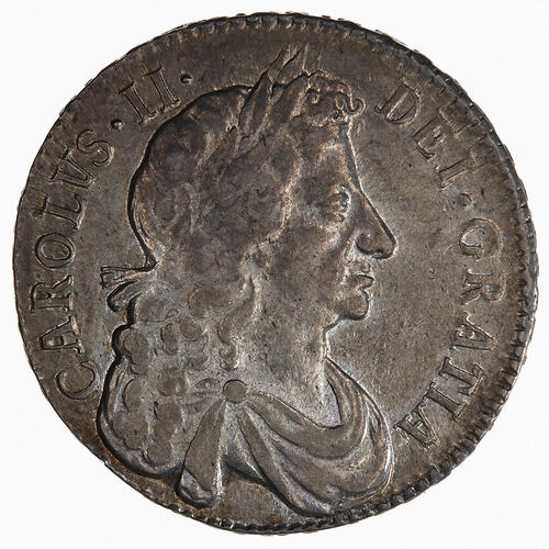 Coin - Halfcrown, Charles II, Great Britain, 1679 (Obverse)