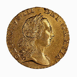 Coin - Quarter-Guinea, George III, Great Britain, 1762 (Obverse)