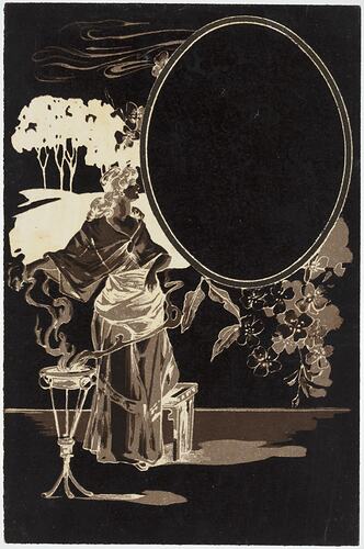 Negative Vignette - Woman with a Basin, circa 1900