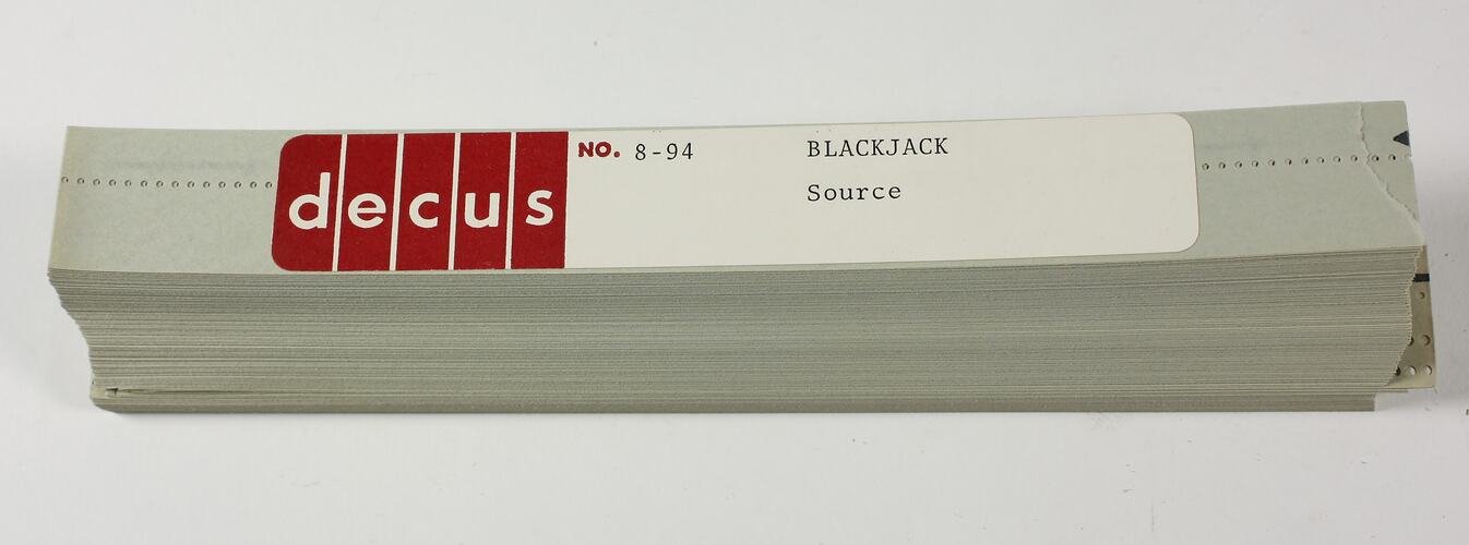 Paper Tape - DECUS, '8-94 Black Jack, Source'