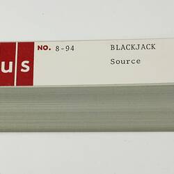 Paper Tape - DECUS, '8-94 Black Jack, Source', circa 1968
