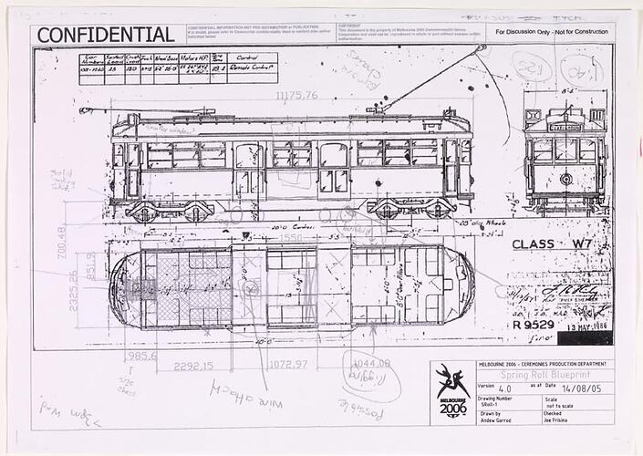 Technical Drawing - W Class tram