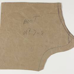 Shoe Pattern Piece, Boot Pattern, 1930s-1970s