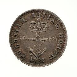 Coin - 1/16 Dollar, British West Indies, 1822