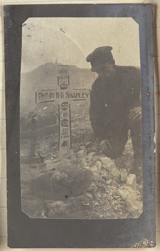 Grave of  Private H. G. Shapley, Somme, France, Sergeant John Lord, World War I, 1916