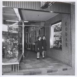 Photograph - Kodak, School Girls Looking at Window Display, Tasmania