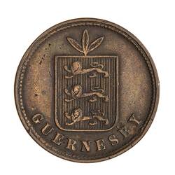 Coin - 4 Doubles, Guernsey, Channel Islands, 1864