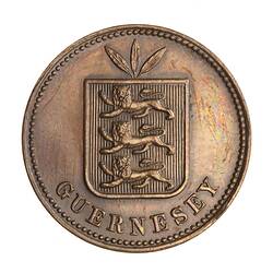 Coin - 2 Doubles, Guernsey, Channel Islands, 1885