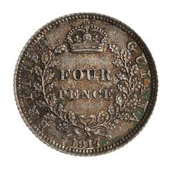 Specimen Coin - 4 Pence, British Guiana, 1917