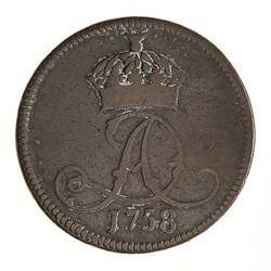 Coin - 1 Penny, Isle of Man, 1758