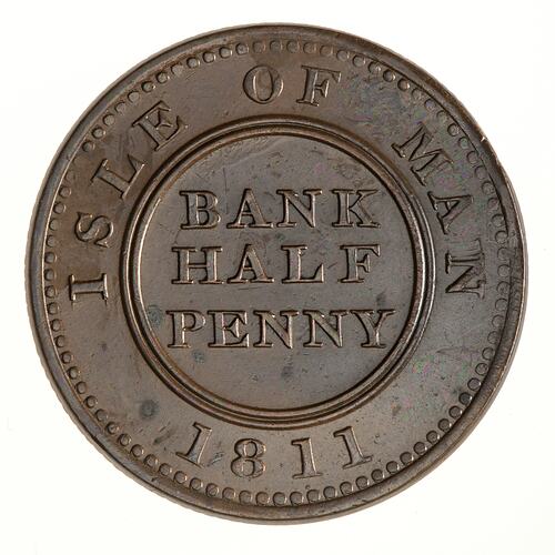 Token - 1/2 Penny, Isle of Man Bank, Castletown, Isle of Man, 1811