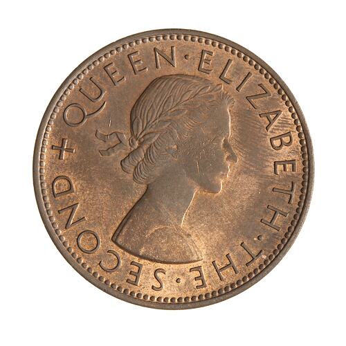 Coin - 1 Penny, New Zealand, 1958