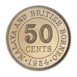 Proof Coin - 50 Cents, Malaya & British Borneo, 1954