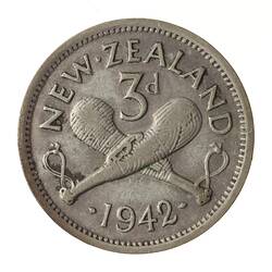 Coin - 3 Pence, New Zealand, 1942