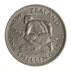 Coin - 1 Shilling, New Zealand, 1962