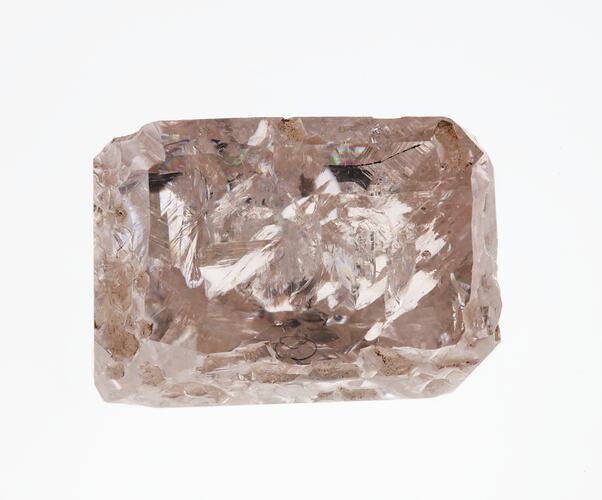 Partially cut pink diamond, the Argyle Jubilee Diamond.