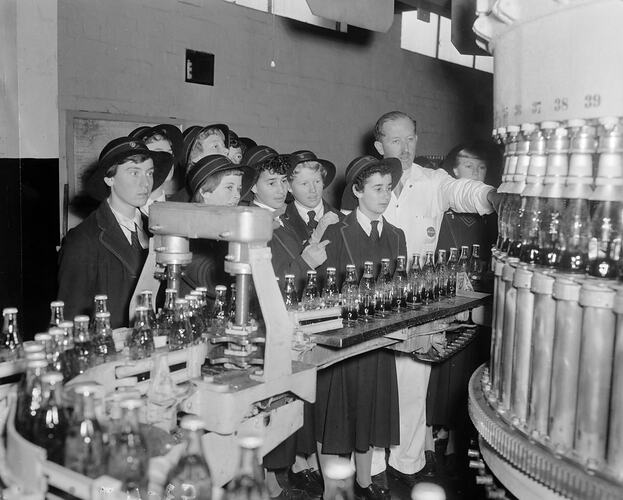 Coca-Cola, School Children Visiting Factory, Moorabbin, Victoria, 1954-1955