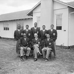 Negative - Jamaican Olympic Team Members at Olympic Village, Heidelberg West, Victoria, Nov 1956