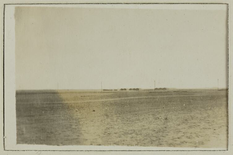 Aeroplane Sheds in Landscape, Egypt, 1914-1918