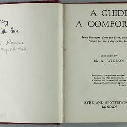 Book - 'A Guide A Comforter Birthday Book', London, 1943