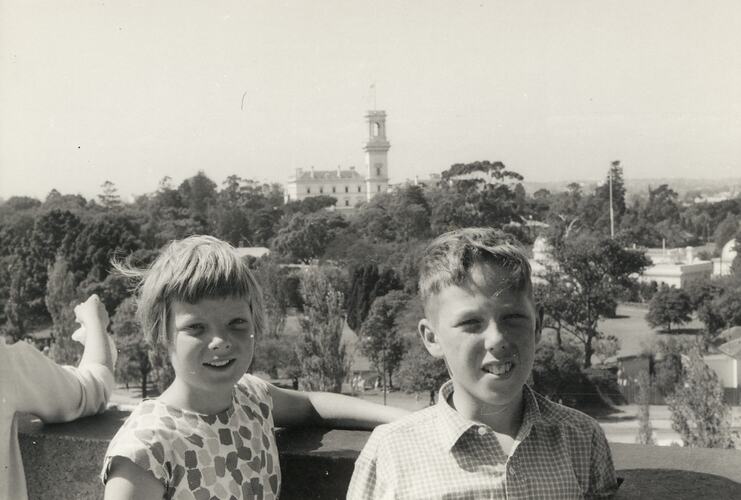 Jennifer and David Ward, Shrine of Remembrance, Melbourne, March 1962