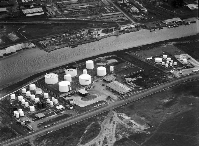 Negative - Aerial View of Amoco Storage Facility, Coode Island, Victoria, 1959