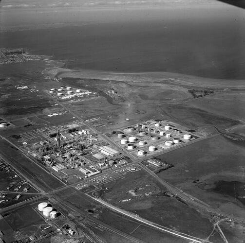 Negative - Aerial View of the Altona Oil Refinery, Victoria, Apr 1961