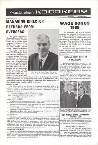 Newsletter - 'Australian Kodakery', No 3, Sep 1968