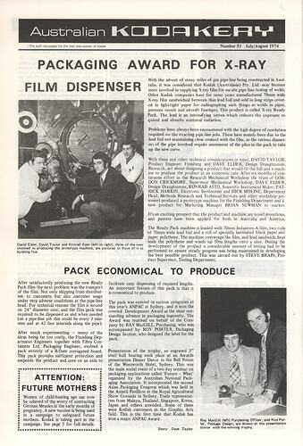 Newsletter - 'Australian Kodakery', No 53, July-Aug 1974