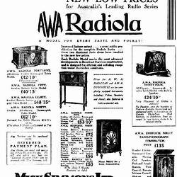 Advert for  Radiola 1930